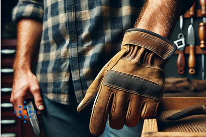 a man using a work glove