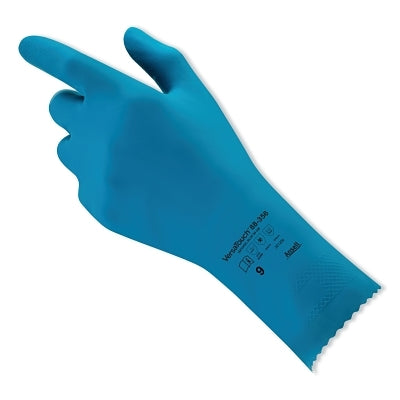 ALPHATEC 88-356 BLUE-LDNATLTX-UNSUP 17MIL- Light-Duty Natural Latex Rubber Gloves, Blue