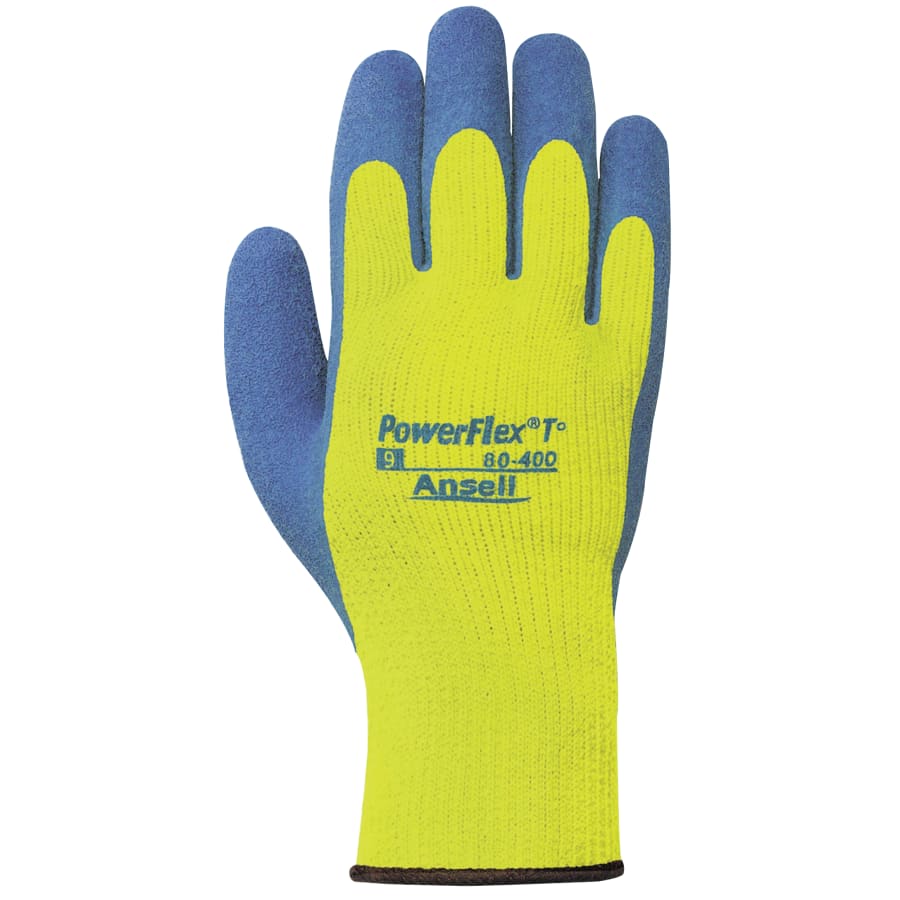 80-400 Fleece-Lined Gloves, Hi-Viz Yellow/Blue