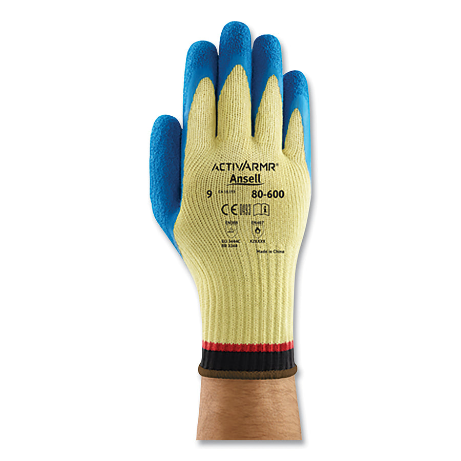 80-600 Heavy-Duty Cut Resistant Gloves, Yellow/Blue