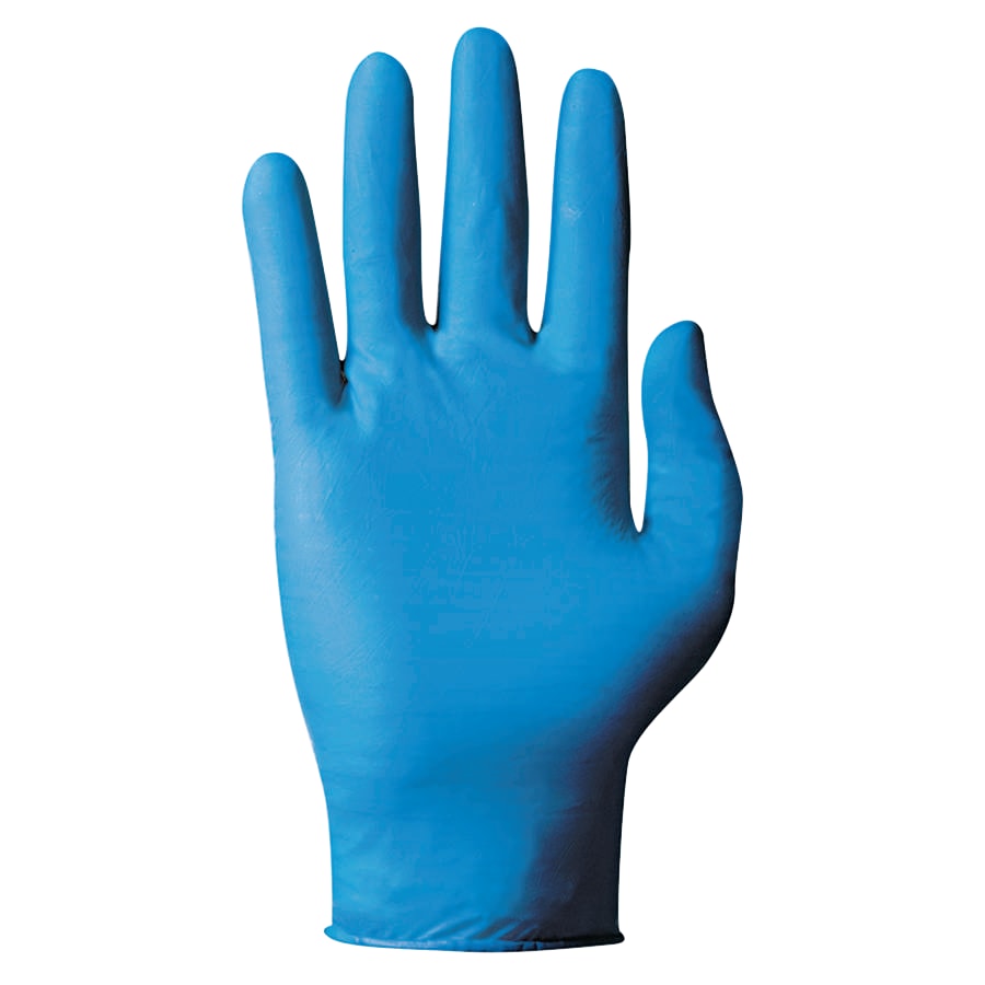 TOUCHNTUFF 92-575 IND BLU 9" NIT AMBI POWD-Nitrile Powdered Disposable Gloves, Textured Fingers, 5 mil, Blue, 1 Box