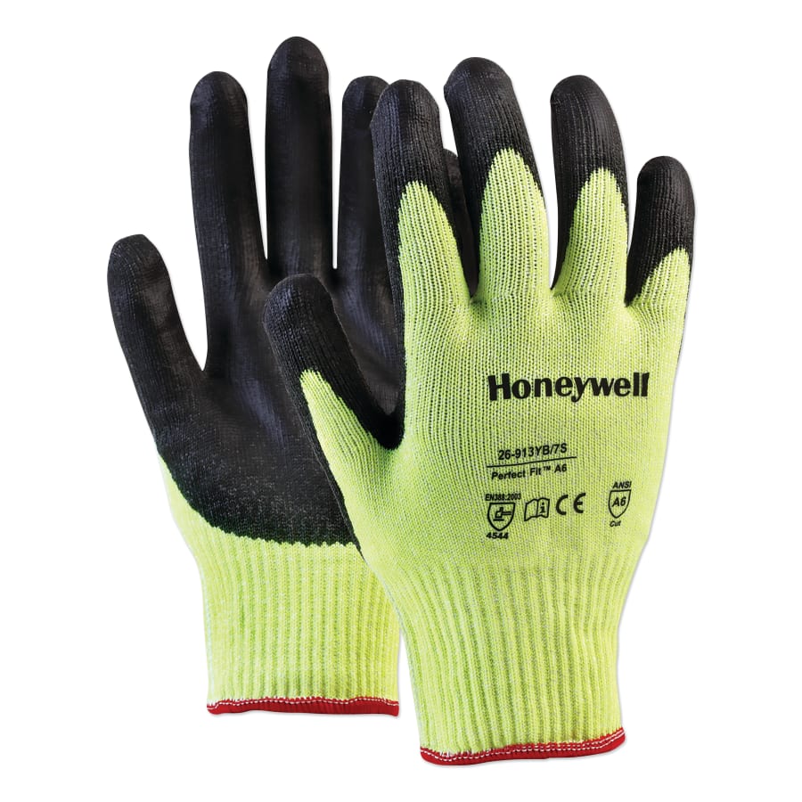 Perfect Fit™ A6 Cut Resistant Gloves, Yellow/Black, 12 Pairs