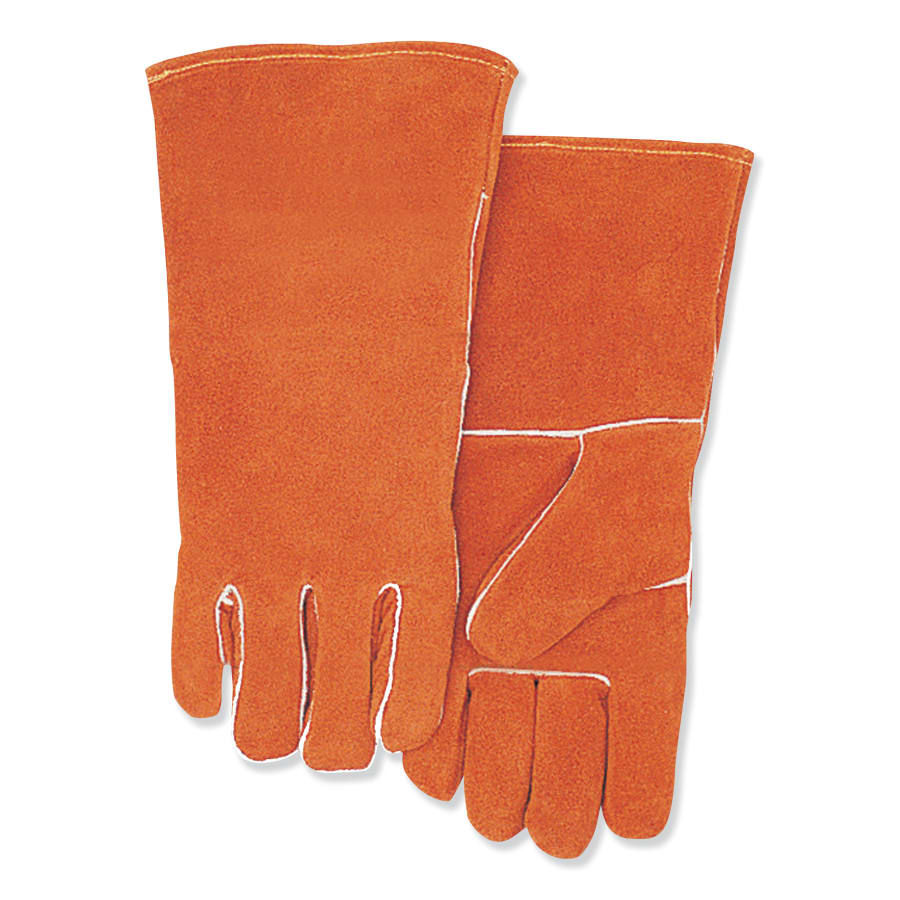 COMFOflex® Premium Leather Welding Gloves, Split Cowhide, Large, Russet 1 Pair