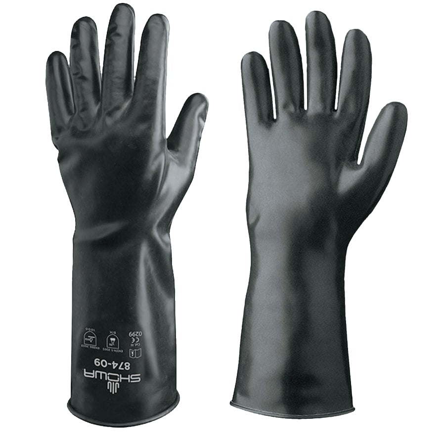 Butyl II Chemical-Resistant Gloves, 14 mil, Black, 1 Pair