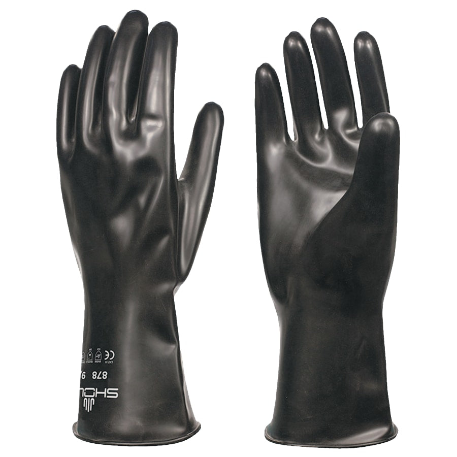 Butyl Chemical-Resistant Gloves, 25 mil, Black, 1 Pair