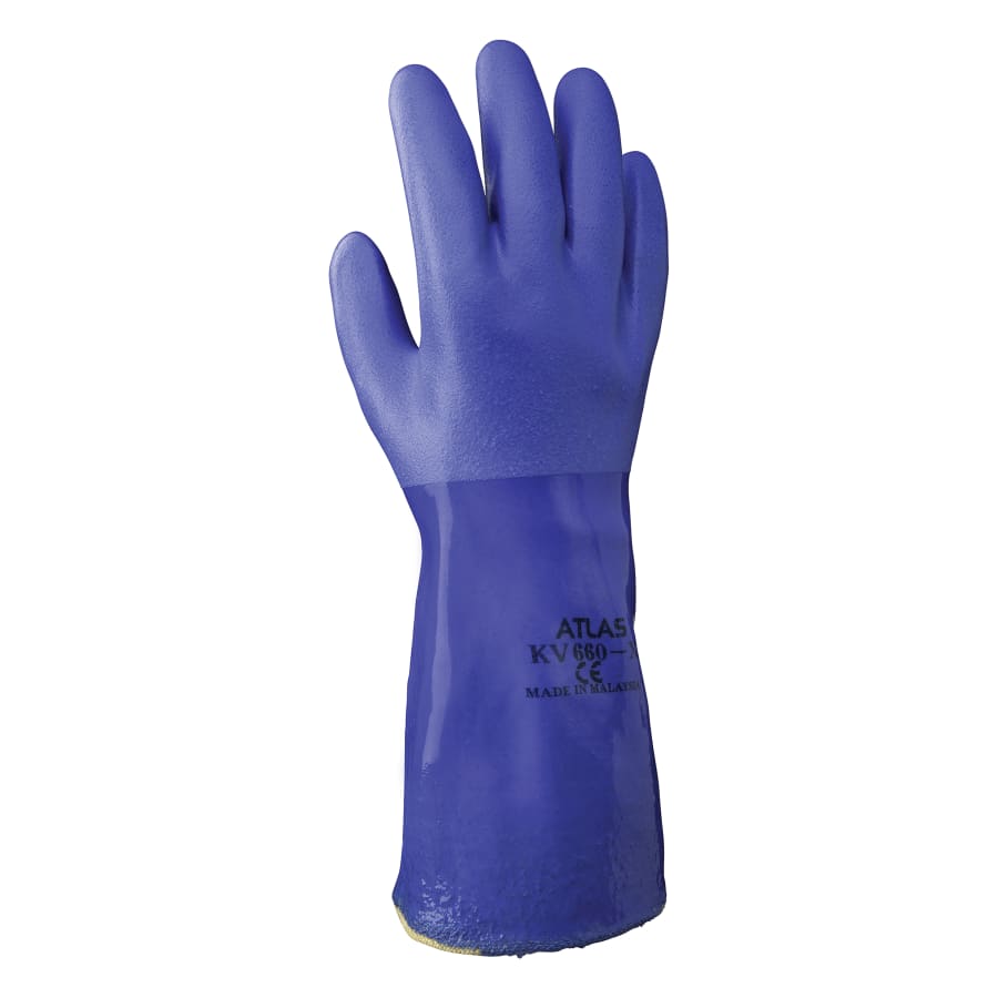 DISP T- PVC FULLY COATED- TRIPLE DIPPE - KV660 Kevlar® PVC Coated Gloves, Blue