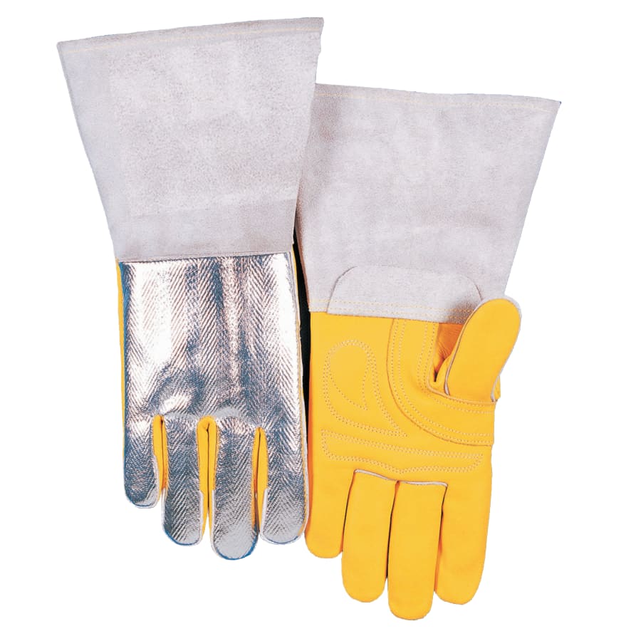 BW PREMIUM HIGH HEAT REFLECTIVE WELDING GLOVE - High Heat Welding Gloves, Top Grain Cowhide, X-Large, Buck Tan, COMFOflexB, 1 Pair