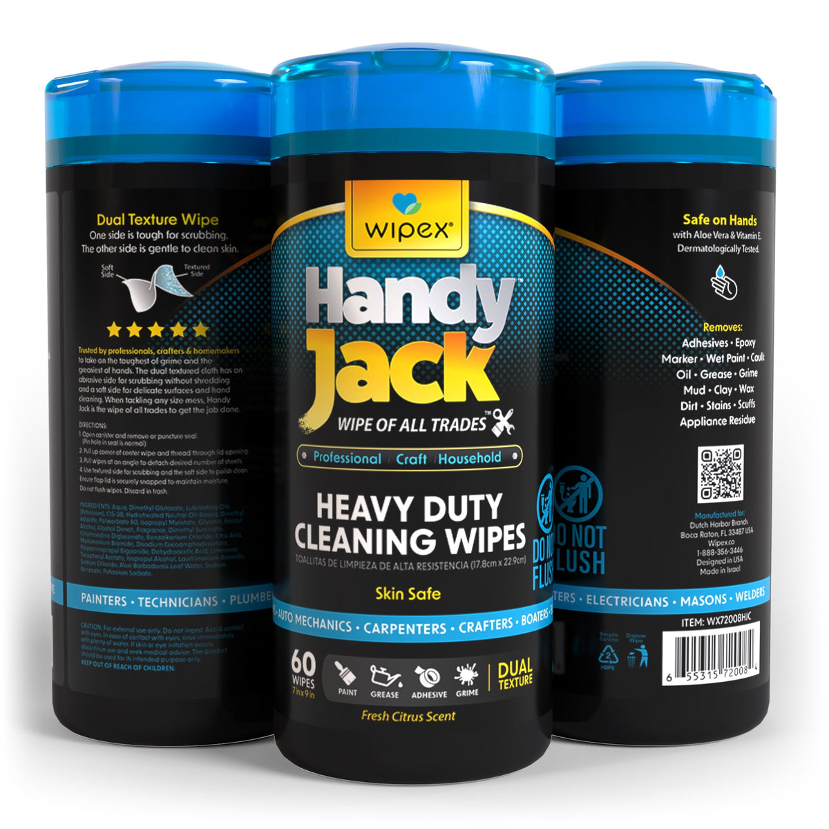 Wipex® Handy Jack® Heavy Duty Cleaning Wipes 60ct Canister