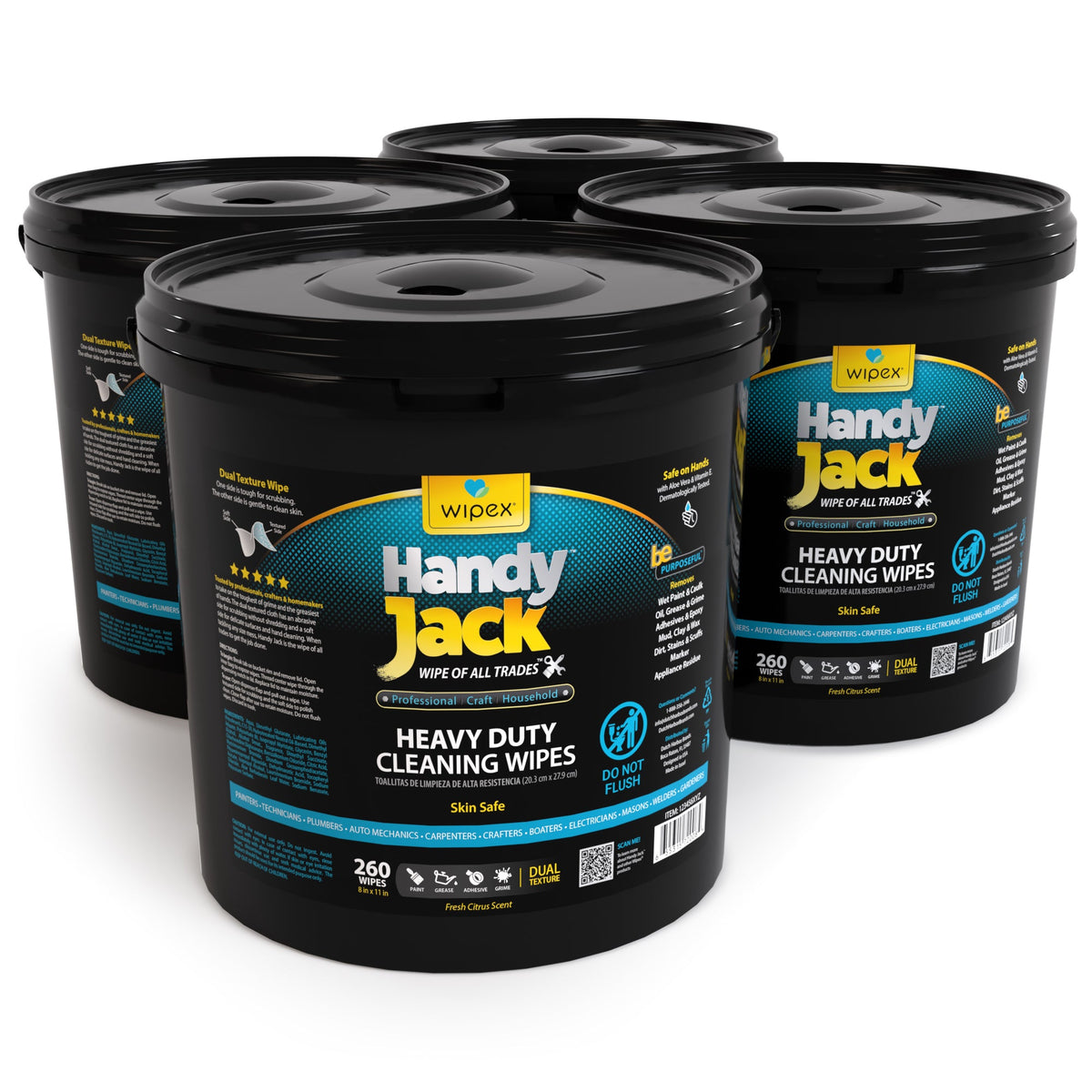 Wipex® Handy Jack® Heavy Duty Cleaning Wipes 260ct | Bulk Value Bucket