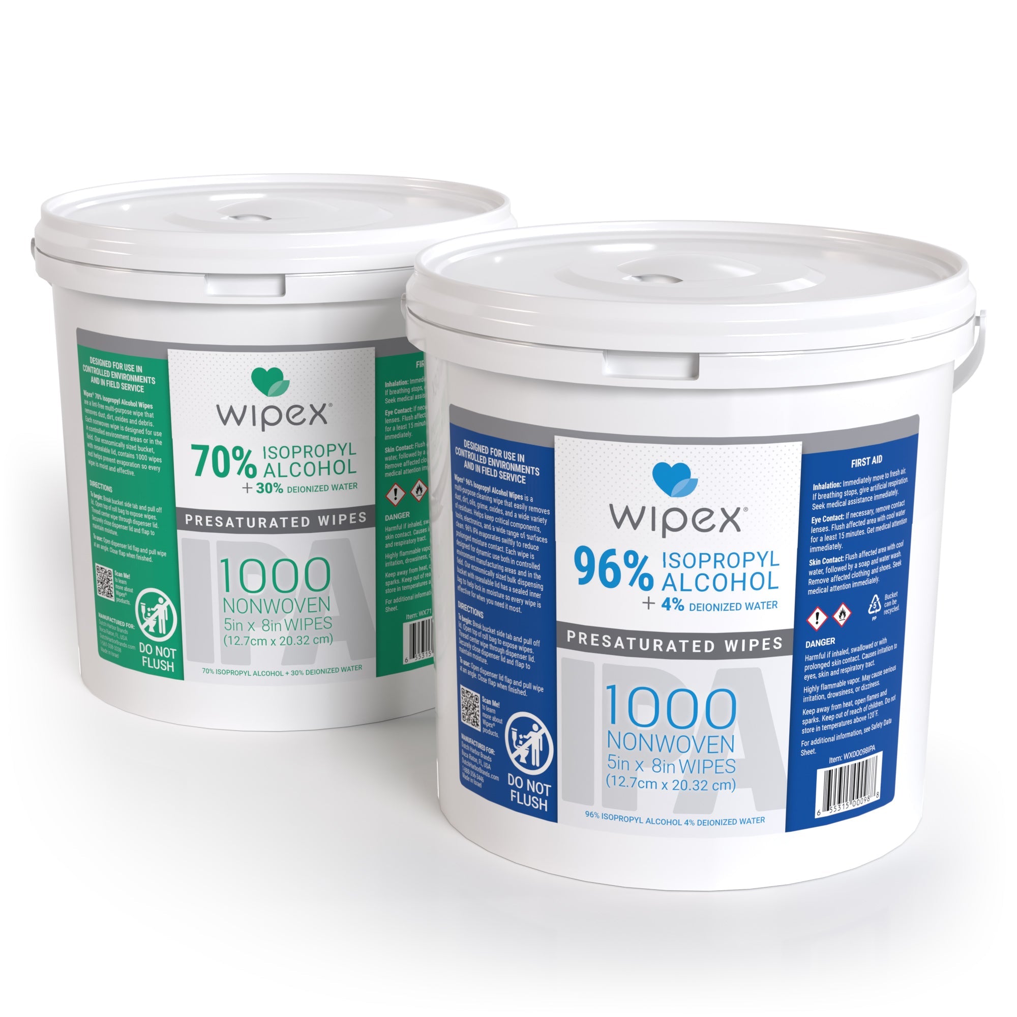 Wipex® Bulk Isopropyl Alcohol 1000 Wipes Per Bucket | High Purity | Commercial/Industrial Grade