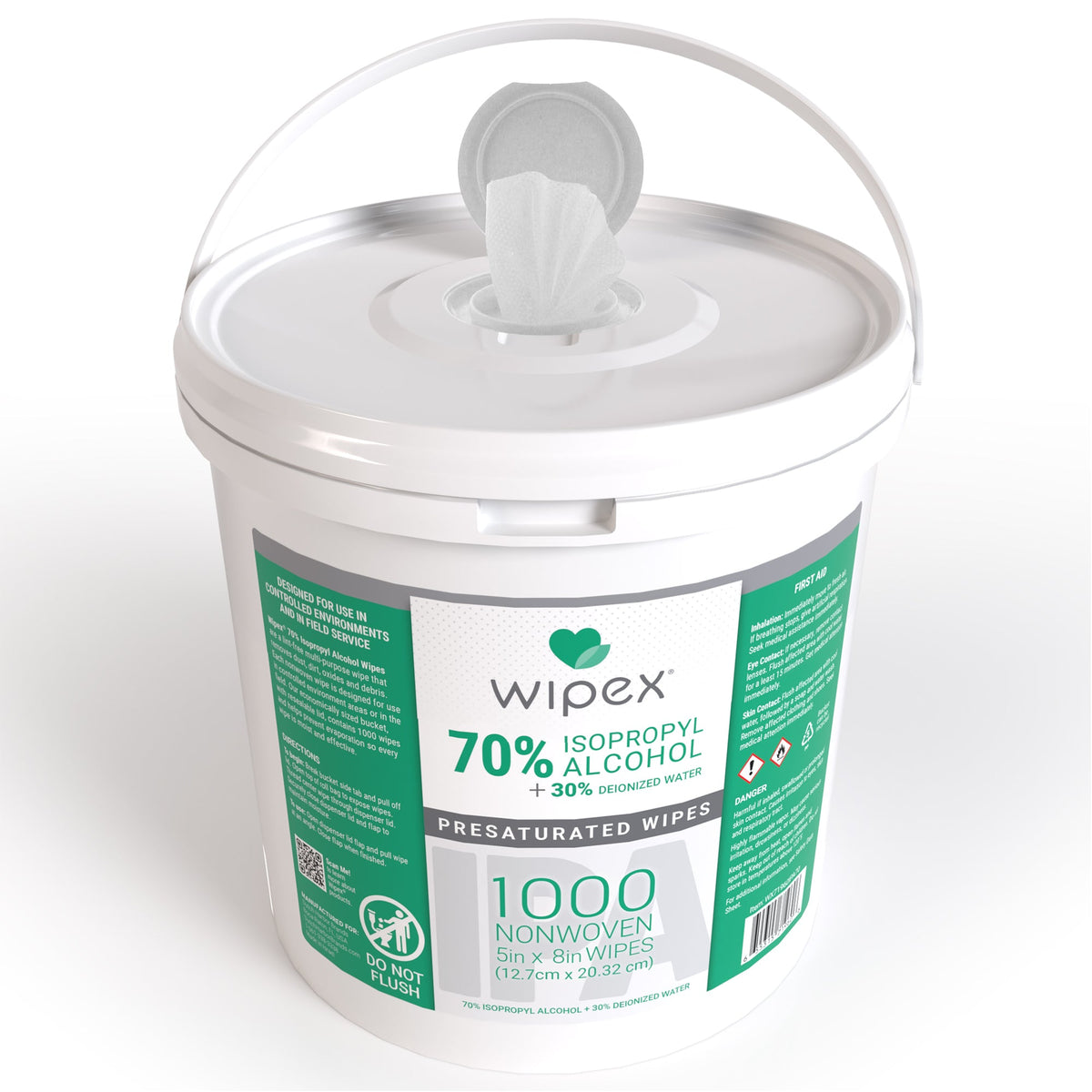 Wipex® Bulk Isopropyl Alcohol 1000 Wipes Per Bucket | High Purity | Commercial/Industrial Grade