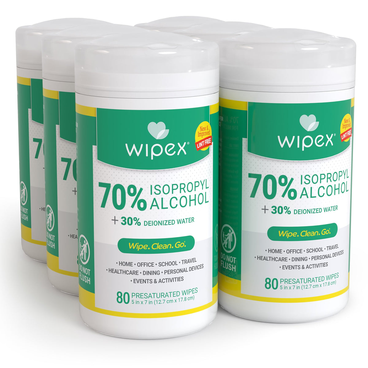 Wipex® 70% Isopropyl Alcohol Wipes Canister 80ct | Commercial/Industrial Grade