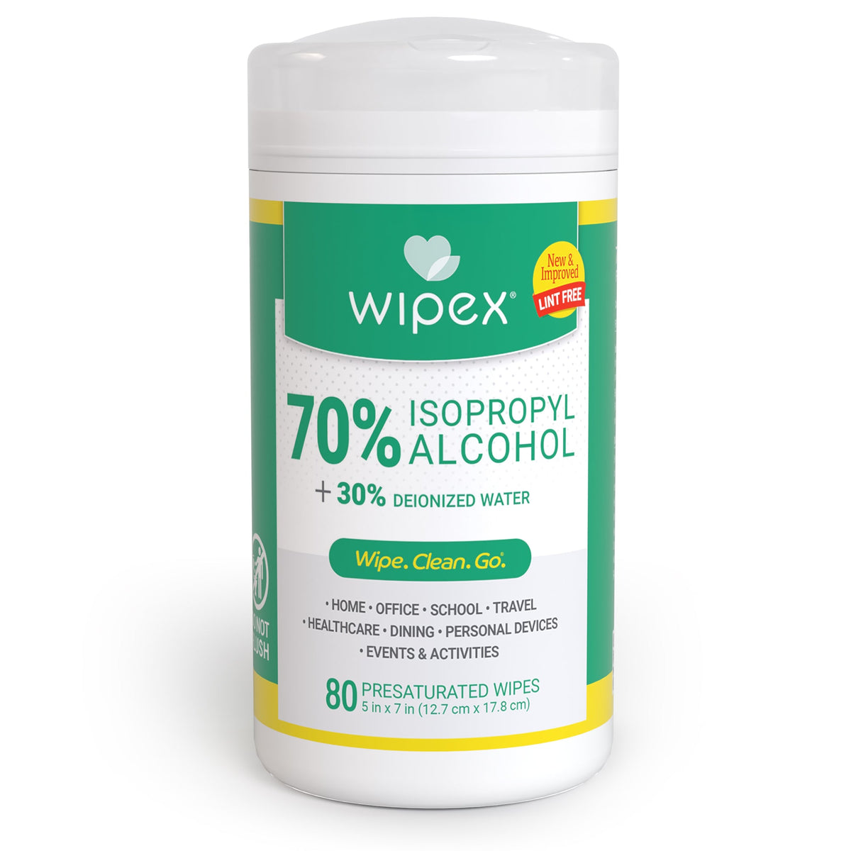 Wipex® 70% Isopropyl Alcohol Wipes Canister 80ct | Commercial/Industrial Grade