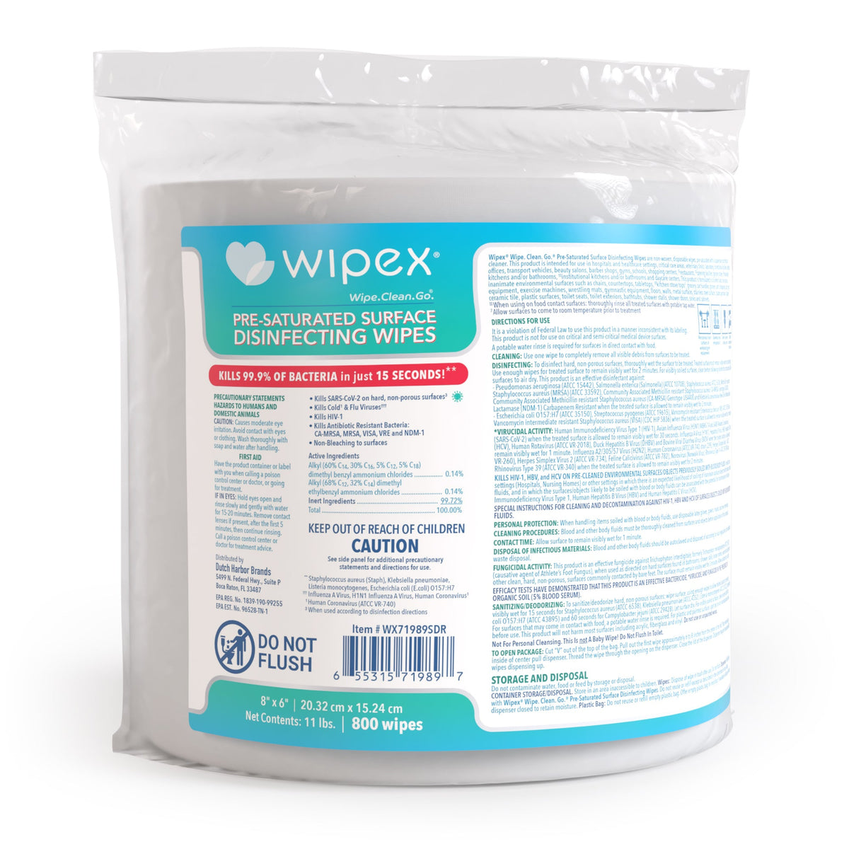 Wipex® EPA-Registered Disinfecting Wipes Roll 800ct.