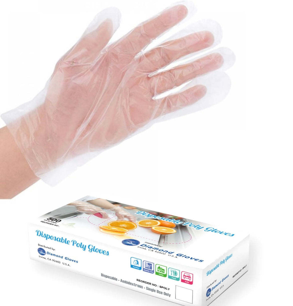 Disposable Food Prep Gloves - 1000-Piece Plastic Food Safe Disposable Gloves,  Food Handling, Transparent, One Size Fits Most 